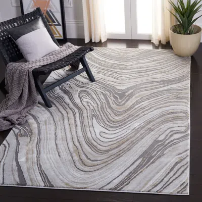 Safavieh Craft Machine Made Area Rug, Gold / Grey Contemporary Style Easy Care In Gray