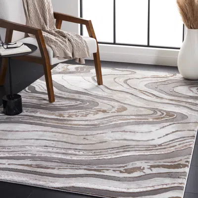 Safavieh Craft Machine Made Area Rug, Grey / Beige Contemporary Style Easy Care In Gray
