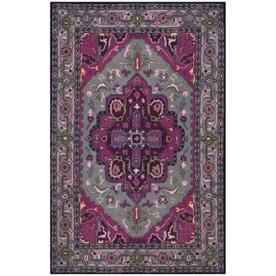 Safavieh Crawford Geometric Hand Tufted Wool Rug In Pink
