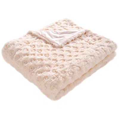 Safavieh Creme Pebbles Throw Blanket In Pink