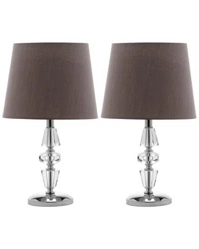 Safavieh Crescendo Tiered Crystal Lamp In Brown