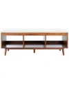 Safavieh Cricket Cream Open Shelf Bench With Cushion In Cream