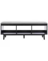 Safavieh Cricket Open Shelf Bench With Cushion In Gray