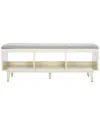 Safavieh Cricket Open Shelf Bench With Cushion In Gray