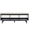 Safavieh Cricket Open Shelf Bench With Cushion In White