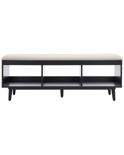 Safavieh Cricket Open Shelf Bench With Cushion In White