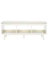 Safavieh Cricket Open Shelf Bench With Cushion In White