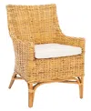 Safavieh Cristen Rattan Accent Chair With Cushion In Natural