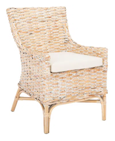 Safavieh Cristen Rattan Accent Chair With Cushion In White