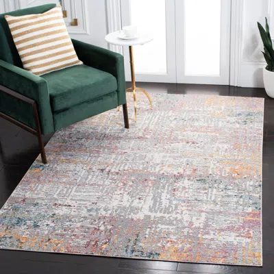 Safavieh Crystal Machine Made Area Rug, Beige / Rust Contemporary Style Easy Care In Multi