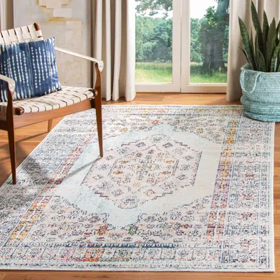 Safavieh Crystal Machine Made Area Rug, Blue / Grey Traditional Style Easy Care