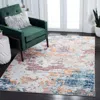 Safavieh Crystal Machine Made Area Rug, Ivory / Blue Contemporary Style Easy Care In Multi