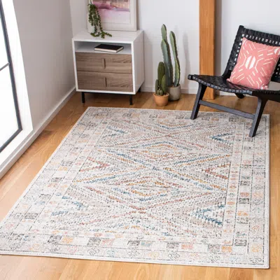 Safavieh Crystal Machine Made Area Rug, Ivory / Grey Bohemian Style Easy Care In Multi