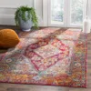 Safavieh Crystal Machine Made Area Rug, Light Blue / Fuchsia Traditional Style Easy Care In Multi