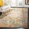 Safavieh Crystal Machine Made Area Rug, Light Blue / Orange Traditional Style Easy Care In Neutral