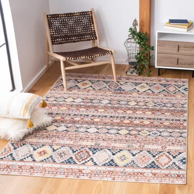 Safavieh Crystal Machine Made Area Rug, Rust / Ivory Traditional Style Easy Care