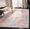 Safavieh Crystal Machine Made Area Rug, Turquoise / Rust Traditional Style Easy Care In Pink