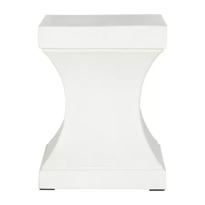 Safavieh Curby Collection Concrete Side Table In White