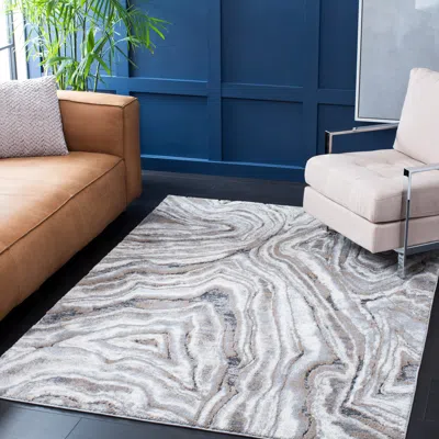 Safavieh Cyrus Shag Machine Made Area Rug, Beige / Grey Contemporary Style Easy Care
