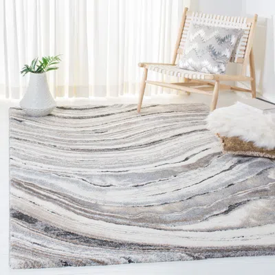 Safavieh Cyrus Shag Machine Made Area Rug, Ivory / Grey Contemporary Style Easy Care