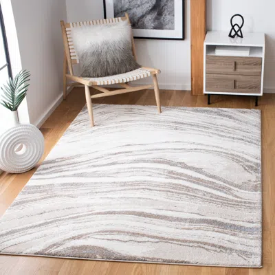 Safavieh Cyrus Shag Machine Made Area Rug, Ivory / Grey Contemporary Style Easy Care