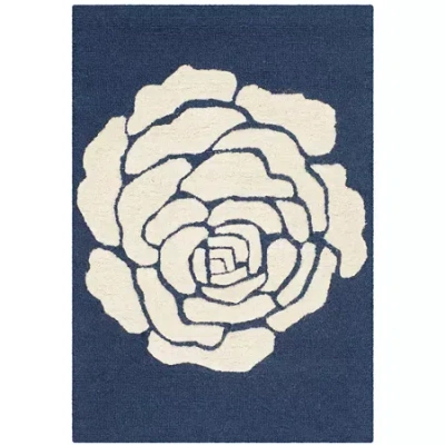 Safavieh Dacre Floral Wool Indoor Rectangular Accent Rug In Blue