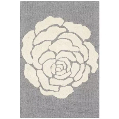 Safavieh Dacre Floral Wool Indoor Rectangular Accent Rug In Gray