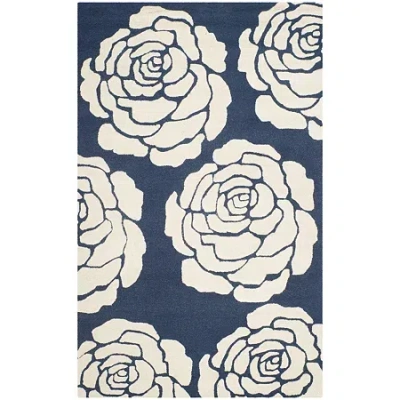 Safavieh Dacre Floral Wool Indoor Rectangular Area Rug In Blue