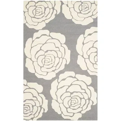 Safavieh Dacre Floral Wool Indoor Rectangular Area Rug In Gray