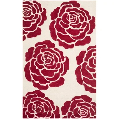 Safavieh Dacre Floral Wool Indoor Rectangular Area Rug In Red