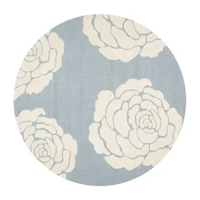 Safavieh Dacre Floral Wool Indoor Round Area Rug In Blue