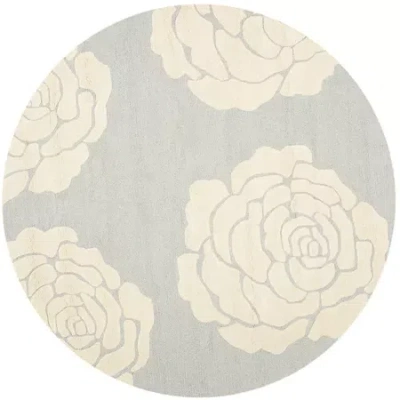Safavieh Dacre Floral Wool Indoor Round Area Rug In Gray