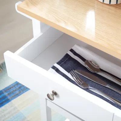 Safavieh Daley 2 Drawer 3 Shelf Kitchen Cart In Blue