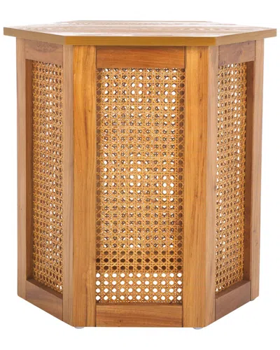 Safavieh Danez Hexagon Cane Accent Table In Brown