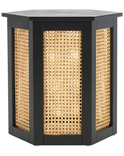 Safavieh Danez Hexagon Cane Accent Table In Black