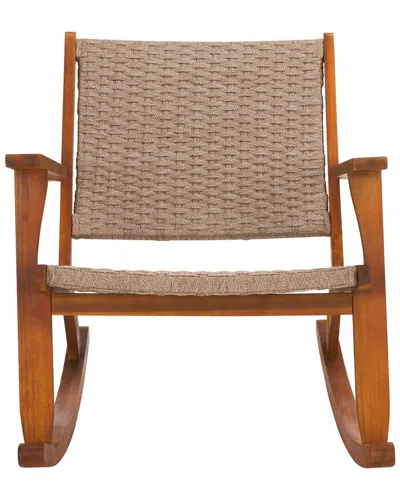 Safavieh Daniel Indoor/outdoor Rocking Chair In Brown