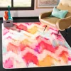 Safavieh Daytona Machine Washable Non-slip Area Rug, Fuchsia / Orange Contemporary Style Easy Care In Multi