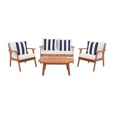 Safavieh Deacon 4-pc. Conversation Set Cushioned In White