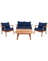 Safavieh Deacon 4pc Living Set In Brown