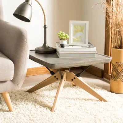 Safavieh Delartin Indoor/outdoor Modern Concrete 14.57-inch H Coffee Table In Neutral