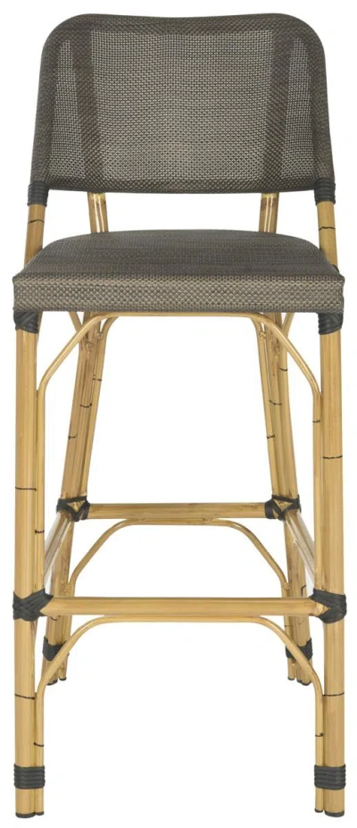 Safavieh Deltana Indoor-outdoor Stacking Bar Stool In Black