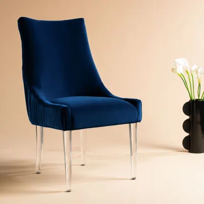 Safavieh Deluca Acrylic Leg Dining Chair In Blue