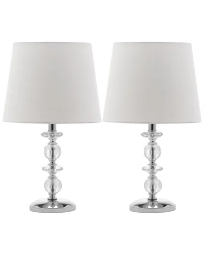 Safavieh Derry Stacked Crystal Orb Lamp In Brown