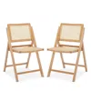 Safavieh Desiree Cane Folding Dining Chairs, Set Of 2, Natural In Neutral