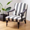 Safavieh Devona Awning Stripe Arm Chair - Silver Nail Heads