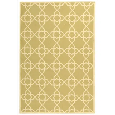 Safavieh Dhurrie Dhu548a 5'x8' Olive/ivory Wool Rug In Yellow