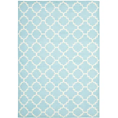 Safavieh Dhurrie Dhu554b 3'x5' Light Blue/ivory Wool Rug