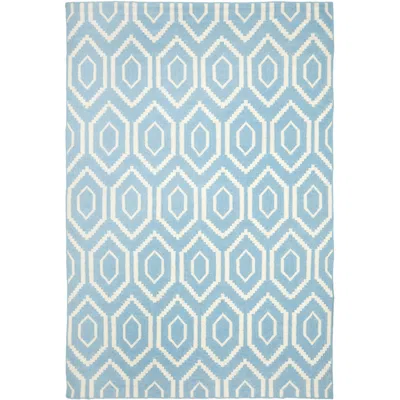 Safavieh Dhurrie Dhu556b 4'x6' Blue/ivory Wool Rug