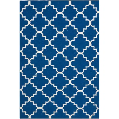 Safavieh Dhurrie Dhu566a 5'x8' Dark Blue Wool Rug