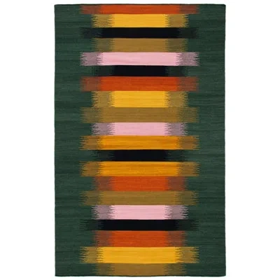 Safavieh Dhurries Flat Weave Wool/cotton Rug In Yellow/brown In Brown;yellow